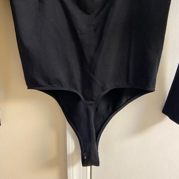 Anthropologie Black Crisscross Bodysuit S/M NWT - Picture 4 of 7
